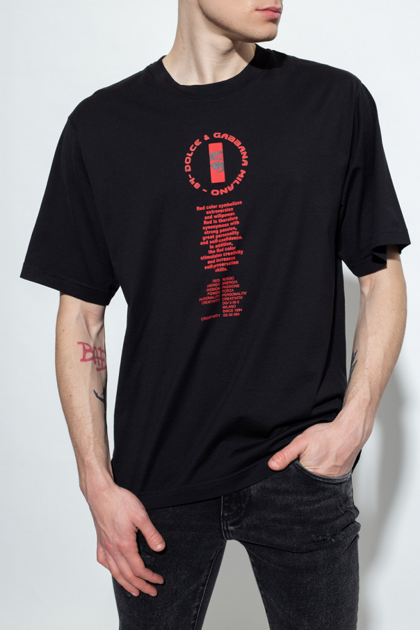 T - Dolce & Gabbana Eyes Talk graphic-print T-shirt Nero